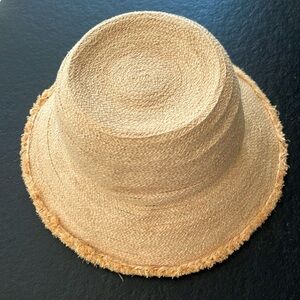 Will + Bear bucket straw hat with fringe in “Stevie Sand”